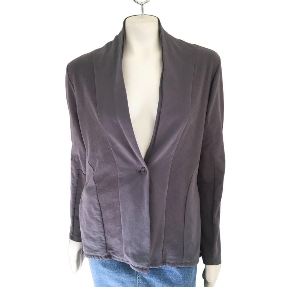 Skin Women's Draped Shawl Collar Blazer in Charcoal Gray